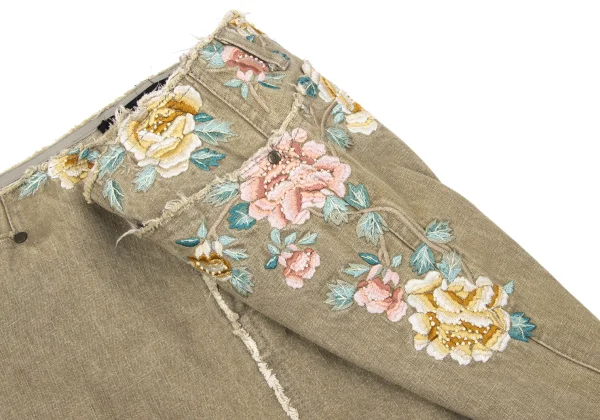 VIVIENNETAM Floral Embroidered Denim Skirt K-163410_009