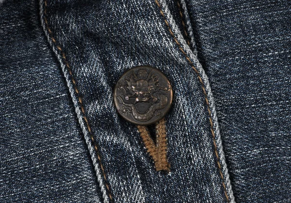 VIVIENNETAM Dragon Embroidery Denim Trucker Jacket K-163411_006