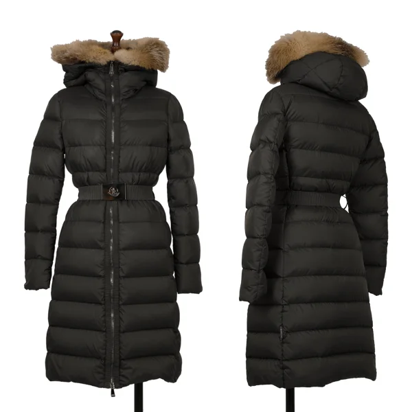 MONCLER FABREFOX Fur Down Coat Charcoal 00 K-163412_001