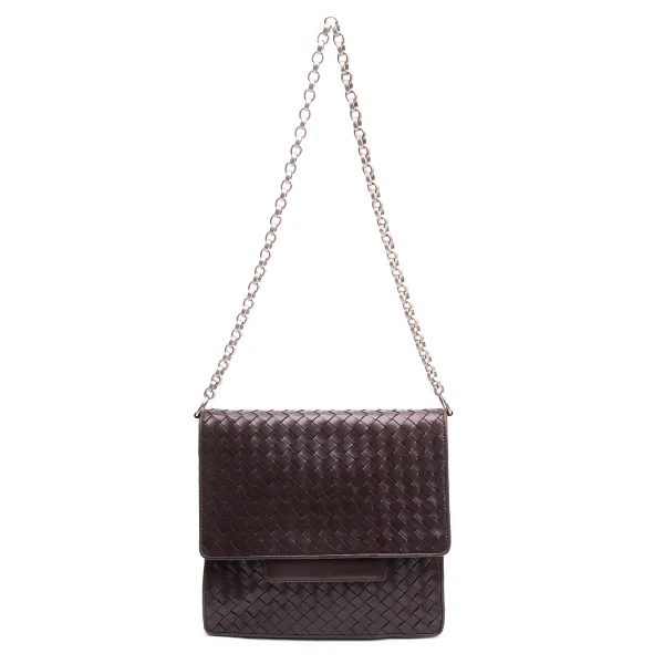 BOTTEGA VENETA Intrecciato Leather Chain Shoulder Bag K-163415_002