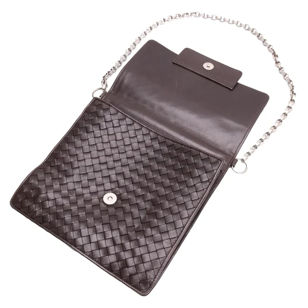 BOTTEGA VENETA Intrecciato Leather Chain Shoulder Bag K-163415_010