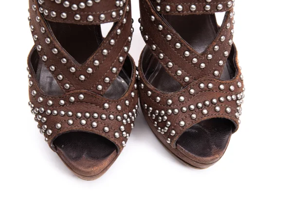 MIU MIU Studs Suede Heel Sandal K-163416_005