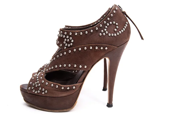 MIU MIU Studs Suede Heel Sandal K-163416_007