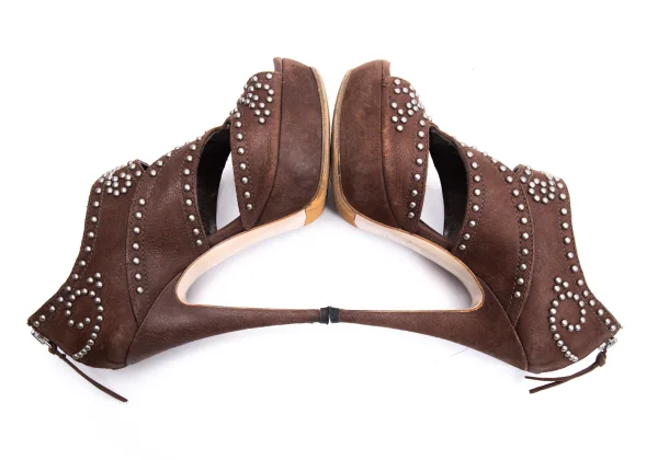 MIU MIU Studs Suede Heel Sandal K-163416_009