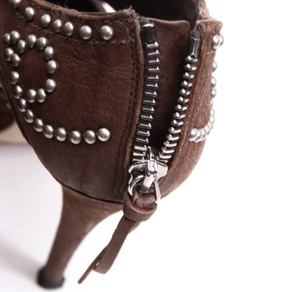 MIU MIU Studs Suede Heel Sandal K-163416_011