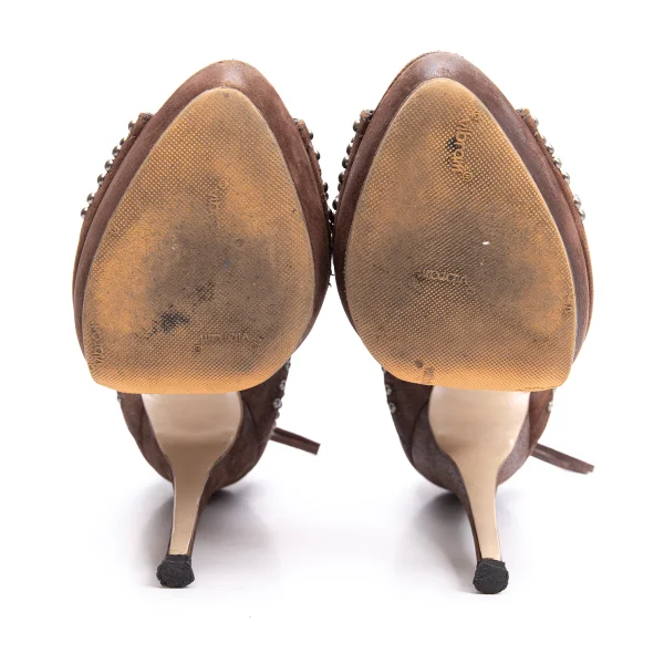 MIU MIU Studs Suede Heel Sandal K-163416_013