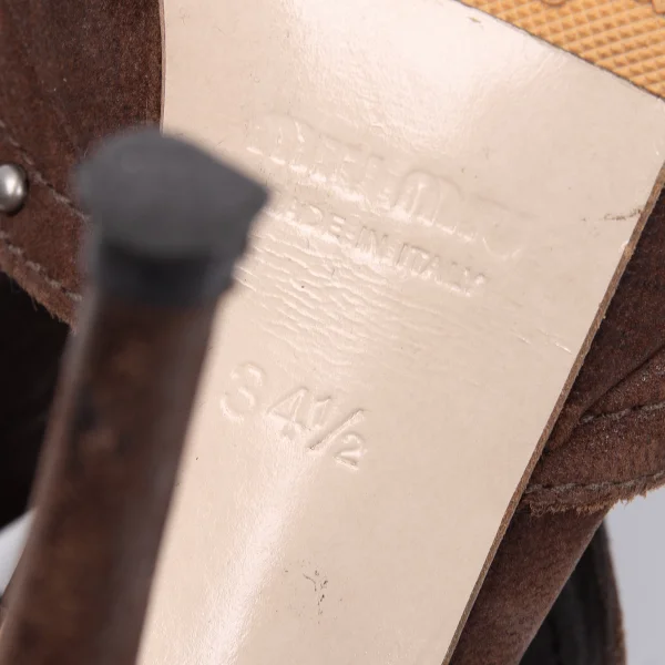 MIU MIU Studs Suede Heel Sandal K-163416_014