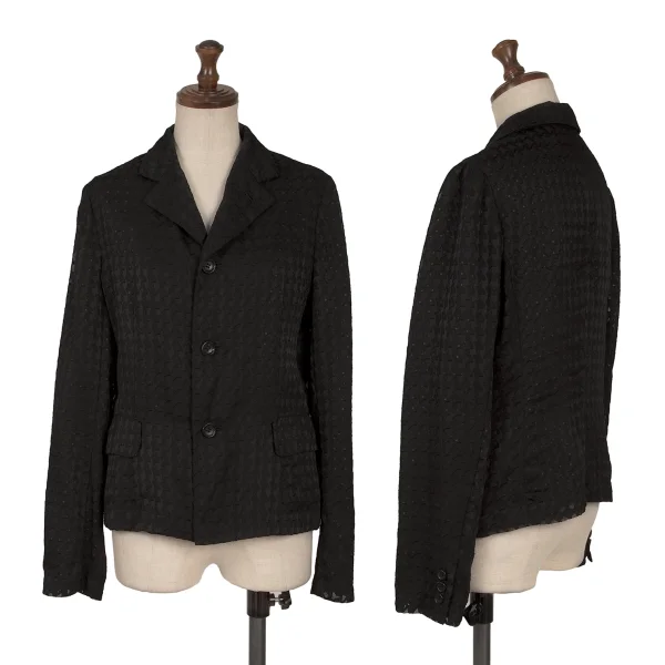 COMME des GARCONS Dot Lining Houndstooth Jacquard Jacket Black XS-S K-163418_001