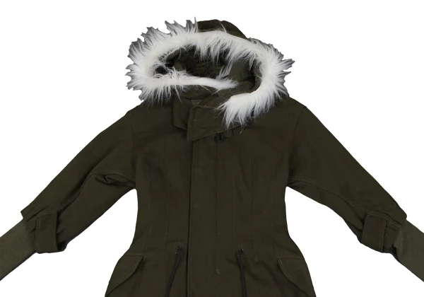 JUNYA WATANABE COMME des GARCONS Faux Fur Hood Detachable Mods Coat K-163422_003