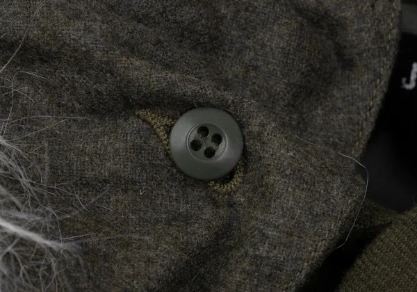 JUNYA WATANABE COMME des GARCONS Faux Fur Hood Detachable Mods Coat K-163422_006