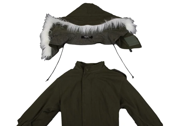JUNYA WATANABE COMME des GARCONS Faux Fur Hood Detachable Mods Coat K-163422_008