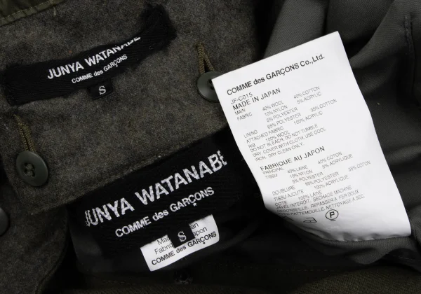 JUNYA WATANABE COMME des GARCONS Faux Fur Hood Detachable Mods Coat K-163422_019