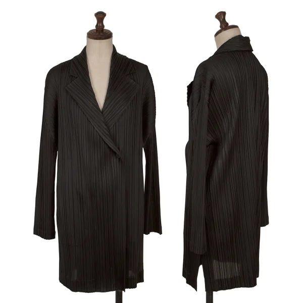 PLEATS PLEASE Pleats Long Jacket Black 3 K-163425_001