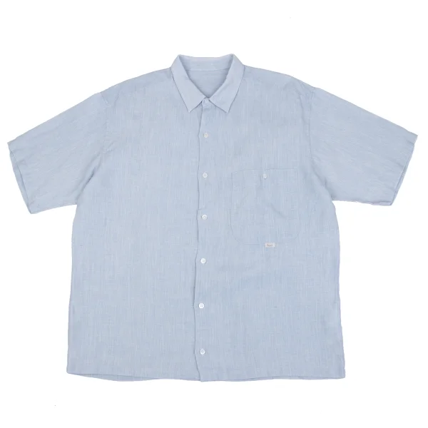 Papas Linen Short Sleeve Shirt Sky blue M K-163427_001