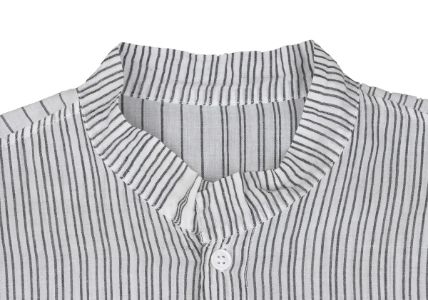 JURGEN LEHL Cotton Mao Collar Striped Shirt K-163431_003