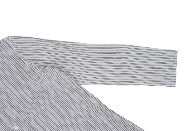 JURGEN LEHL Cotton Mao Collar Striped Shirt K-163431_005