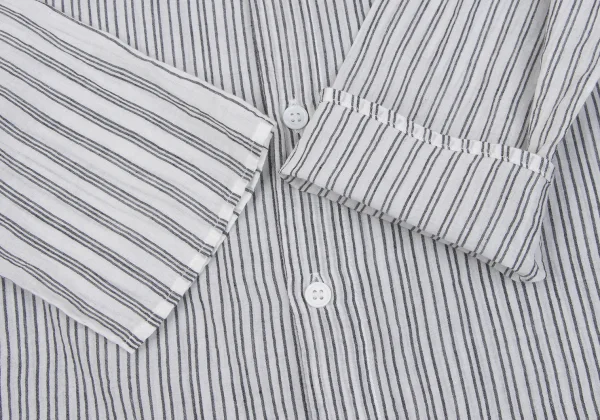 JURGEN LEHL Cotton Mao Collar Striped Shirt K-163431_007
