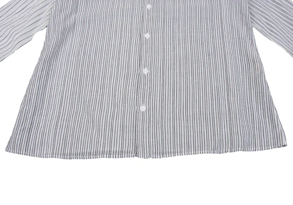 JURGEN LEHL Cotton Mao Collar Striped Shirt K-163431_008