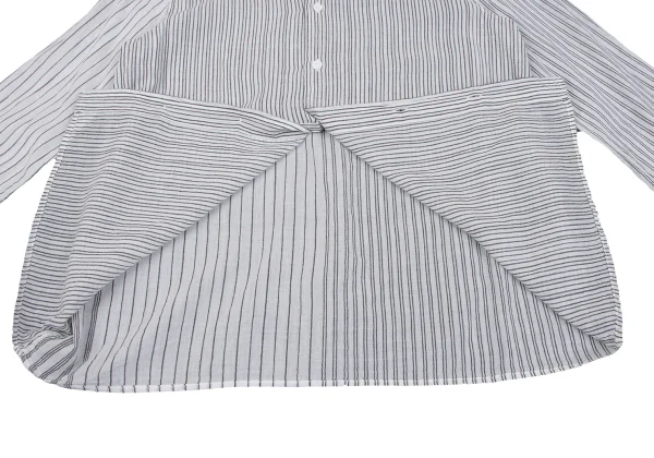 JURGEN LEHL Cotton Mao Collar Striped Shirt K-163431_009