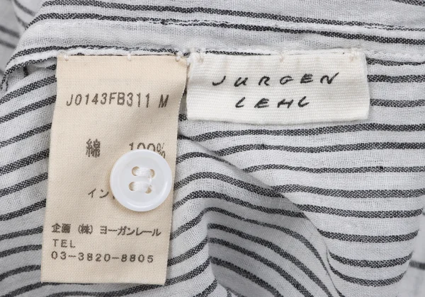 JURGEN LEHL Cotton Mao Collar Striped Shirt K-163431_014