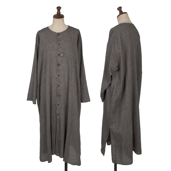 JURGEN LEHL Cotton Embroidered Shirt Dress Grey M K-163435_001