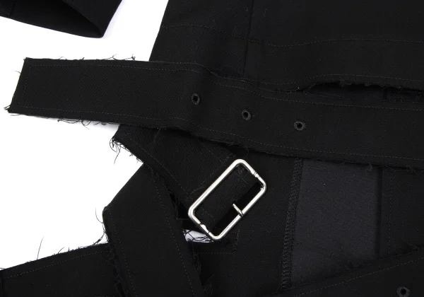 COMME des GARCONS Wool Hem Belted Long Jacket K-163438_016