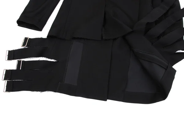 COMME des GARCONS Wool Hem Belted Long Jacket K-163438_017