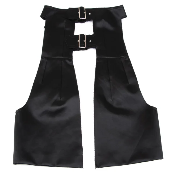 COMME des GARCONS Satin Cut-off Design Belted Chaps Skirt K-163450_007