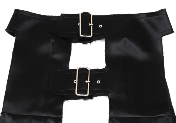 COMME des GARCONS Satin Cut-off Design Belted Chaps Skirt K-163450_008