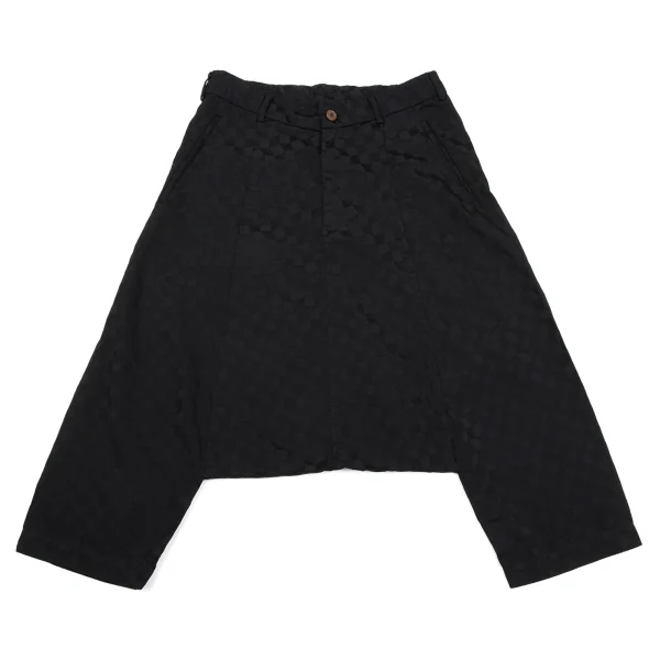 COMME des GARCONS Block Check Weave Dropped Crotch Pants Black XS K-163456_001