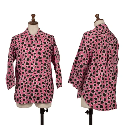 BLACK COMME des GARCONS Graphic Dot Print Round Collar Blouse