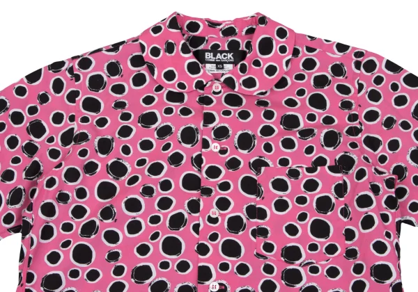 BLACK COMME des GARCONS Graphic Dot Print Round Collar Blouse K-163460_003