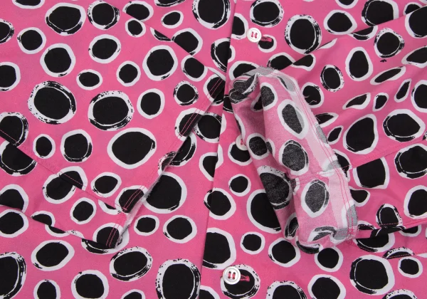 BLACK COMME des GARCONS Graphic Dot Print Round Collar Blouse K-163460_008