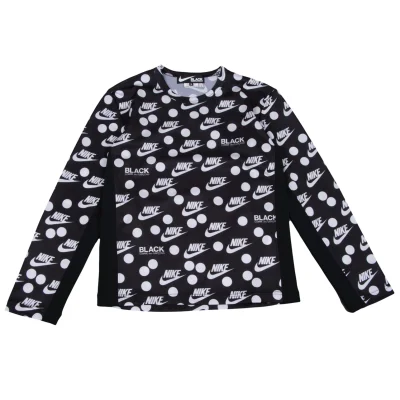 BLACK COMME des GARCONS×NIKE Logo Print Rib Switching Top