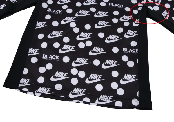 BLACK COMME des GARCONS×NIKE Logo Print Rib Switching Top K-163462_006