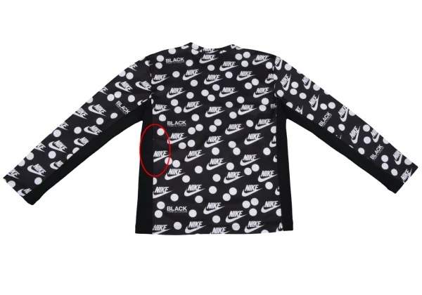 BLACK COMME des GARCONS×NIKE Logo Print Rib Switching Top K-163462_009