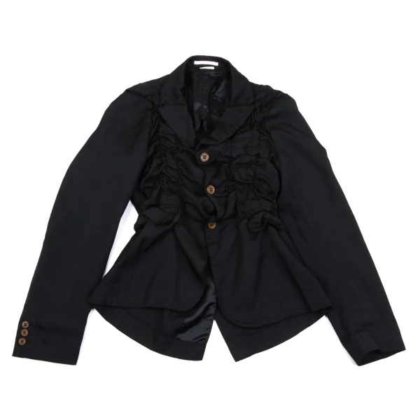 コムデギャルソン オムプリュスCOMME des GARCONS HOMME PLUS シャドーストライプシャーリングデザインジャケット 黒XS K-163464_001