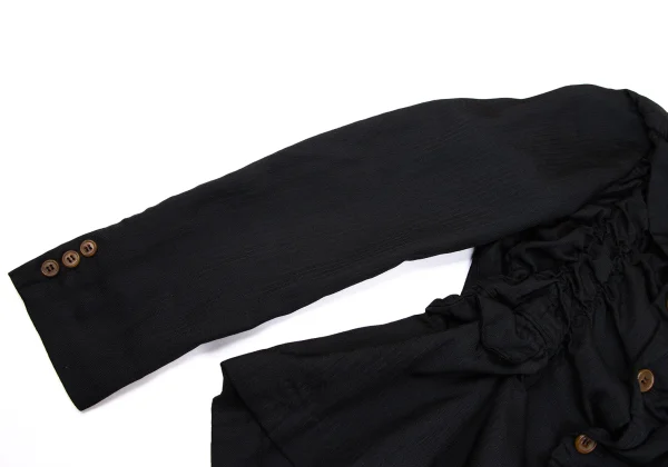 コムデギャルソン オムプリュスCOMME des GARCONS HOMME PLUS シャドーストライプシャーリングデザインジャケット 黒XS K-163464_008