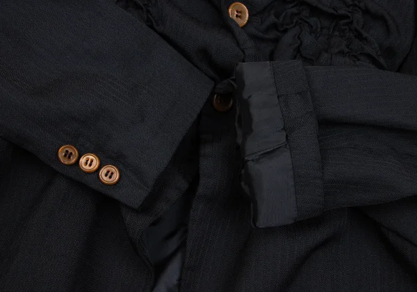 コムデギャルソン オムプリュスCOMME des GARCONS HOMME PLUS シャドーストライプシャーリングデザインジャケット 黒XS K-163464_009