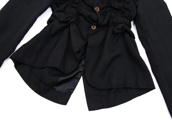 コムデギャルソン オムプリュスCOMME des GARCONS HOMME PLUS シャドーストライプシャーリングデザインジャケット 黒XS K-163464_010