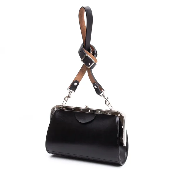 COMME des GARCONS Leather Clasp Bag Black  K-163478_001