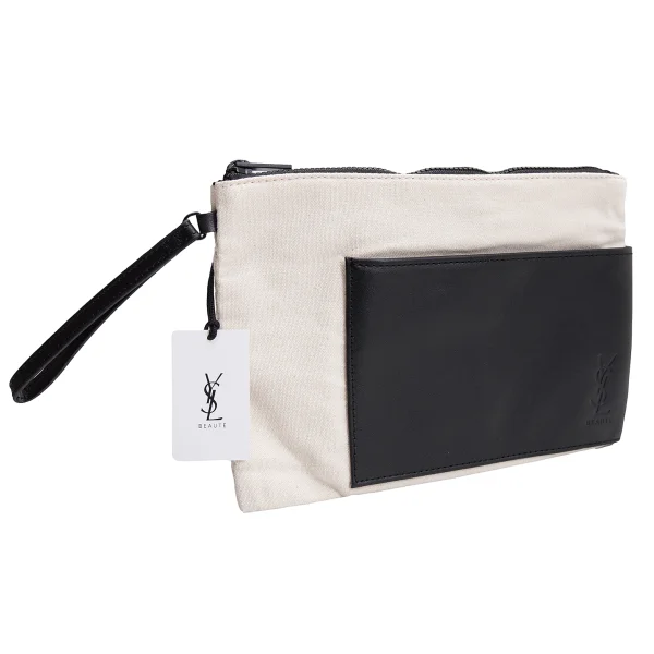 Yves Saint Laurent Beaute Pocket Design Canvas Pouch Ivory  K-163485_001