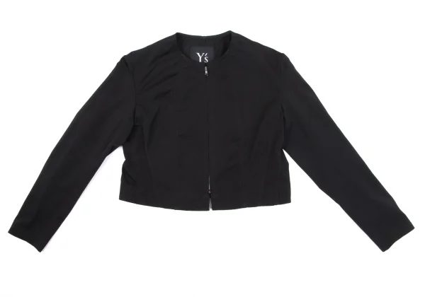 Y's Poly Collarless Cropped Zip Blouson K-163495_002