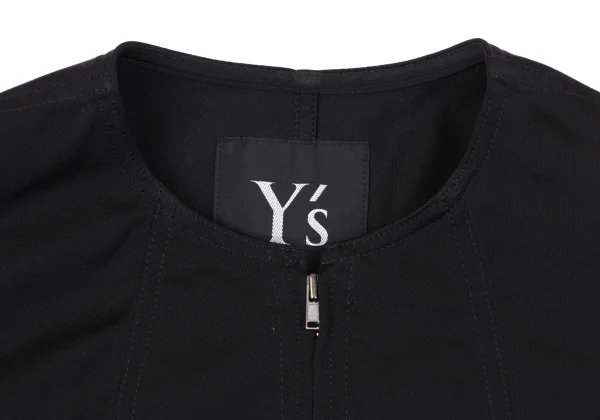 Y's Poly Collarless Cropped Zip Blouson K-163495_004