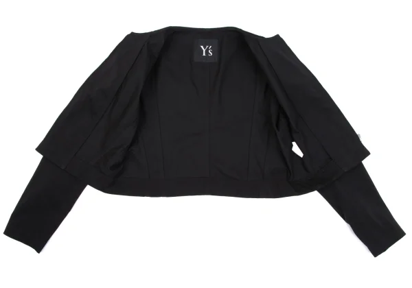 Y's Poly Collarless Cropped Zip Blouson K-163495_008
