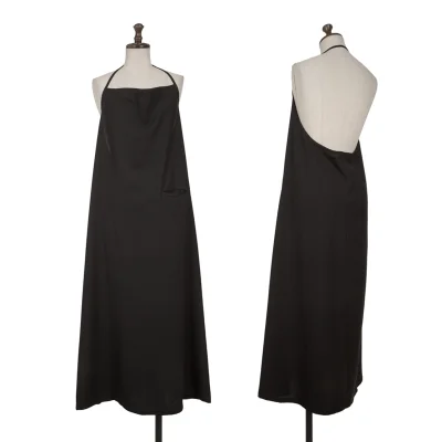 Y's Wool Gabardine Halter Neck Apron Dress