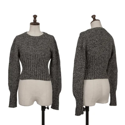 Y's Wool Rib Switch Mixed Knit Sweater