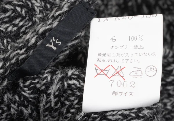 Y's Wool Rib Switch Mixed Knit Sweater K-163499_012