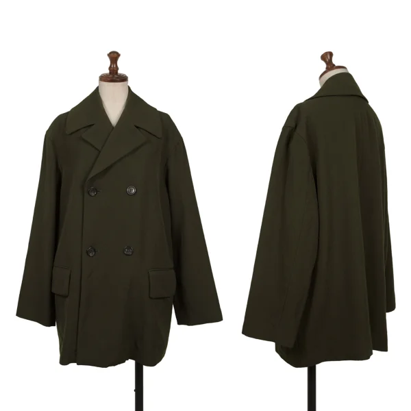 tricot COMME des GARCONS Wool Double Long Jacket Khaki S-M K-163501_001