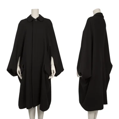 tricot COMME des GARCONS Wool Round Collar Poncho Coat